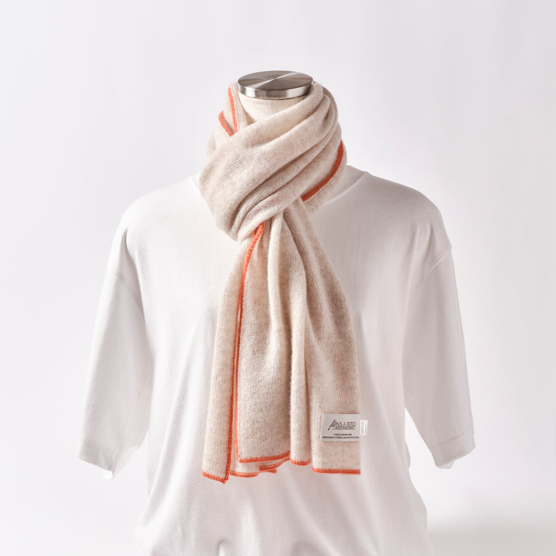 Cashmere Scarf “Berlin” - Beige × Orange