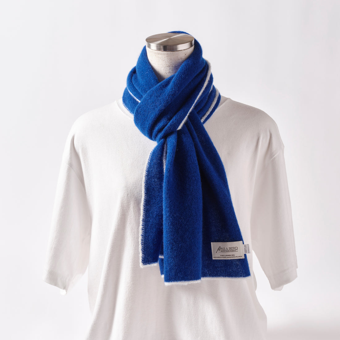 Cashmere Scarf “Berlin” - Blue × White