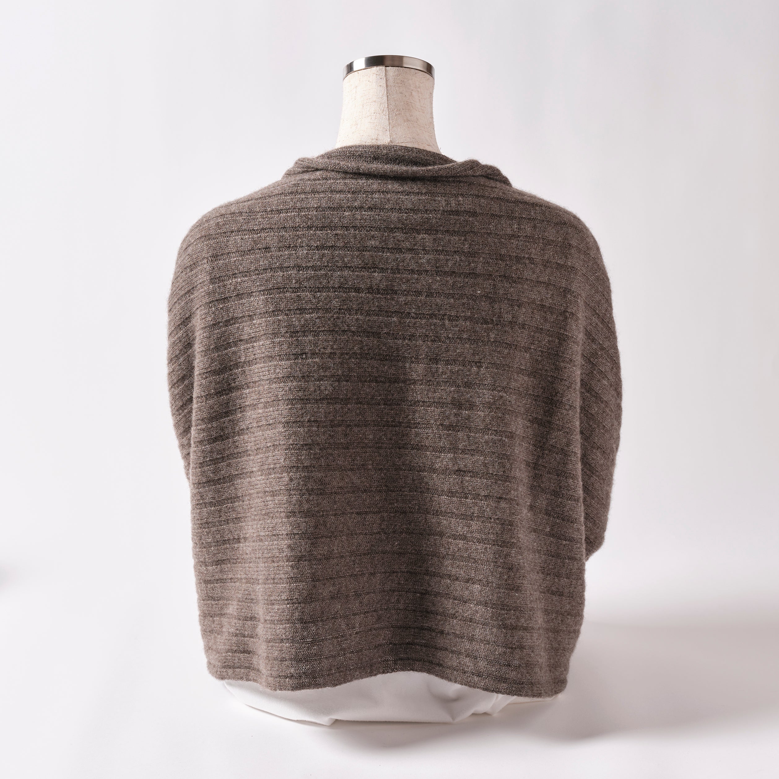 Cashmere Stole “Helsinki” - Dark Brown × Navy × Purple