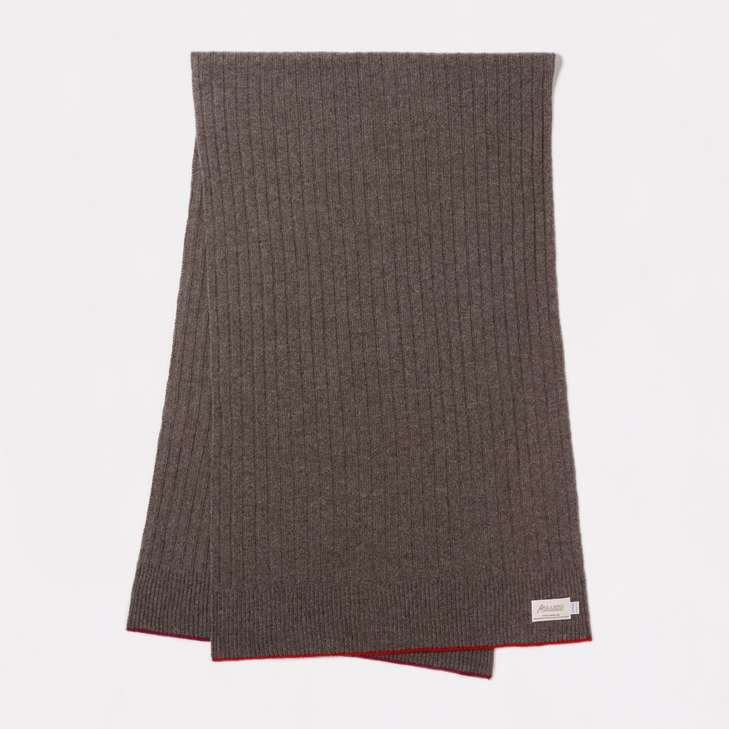 Cashmere Stole “Helsinki” - Dark Brown × Red × Bordeaux