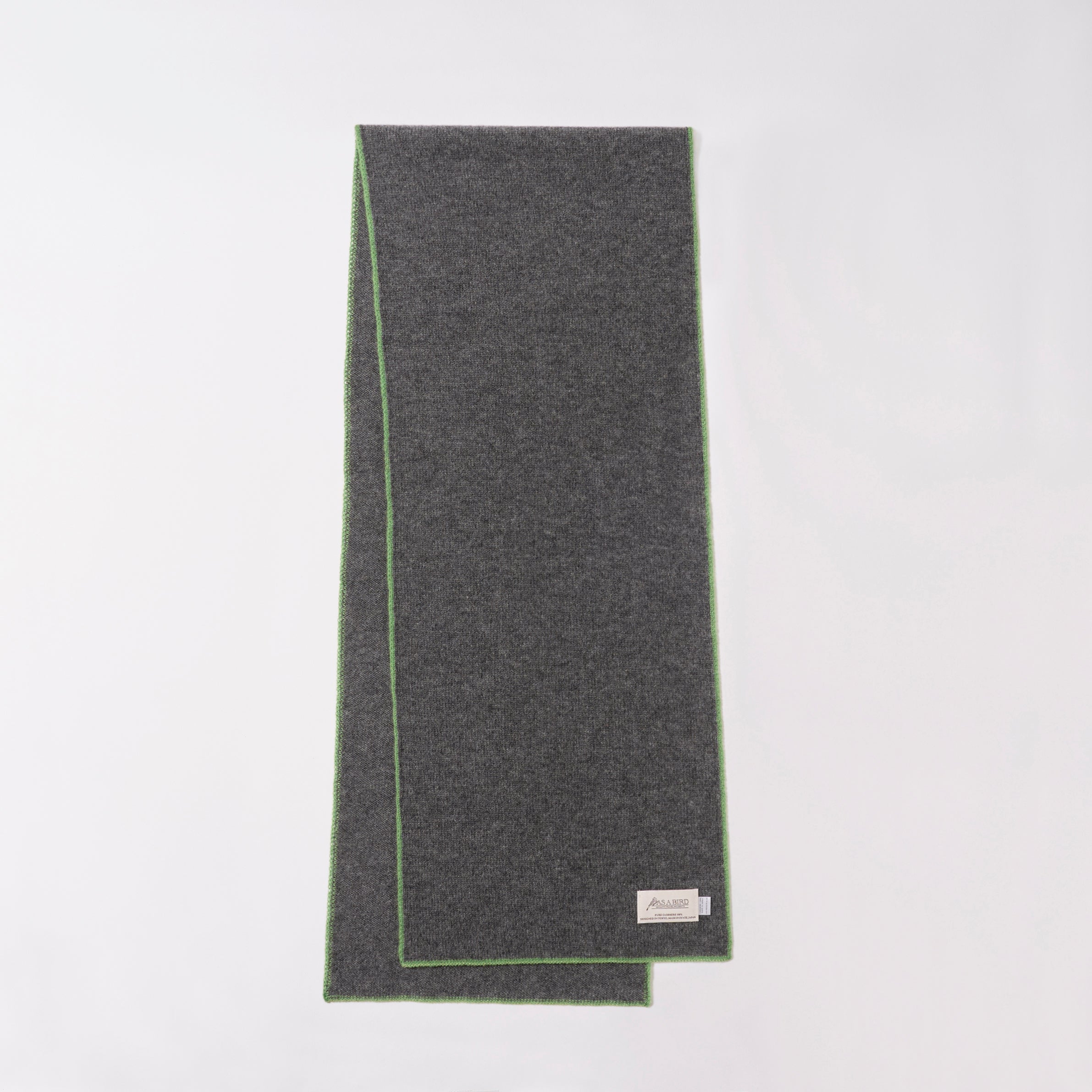 Cashmere Scarf “Berlin” - Dark Grey × Green