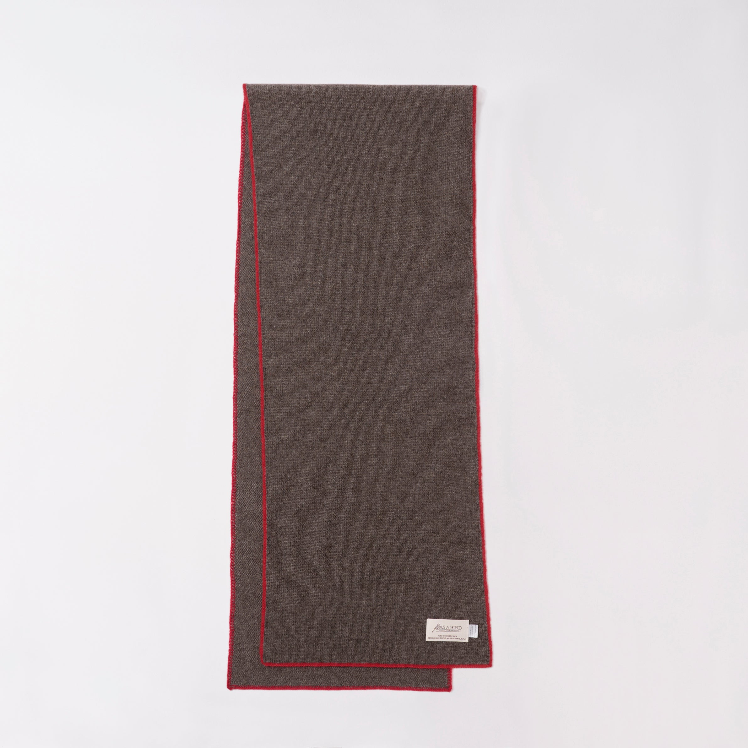 Cashmere Scarf “Berlin” - Dark Brown × Red