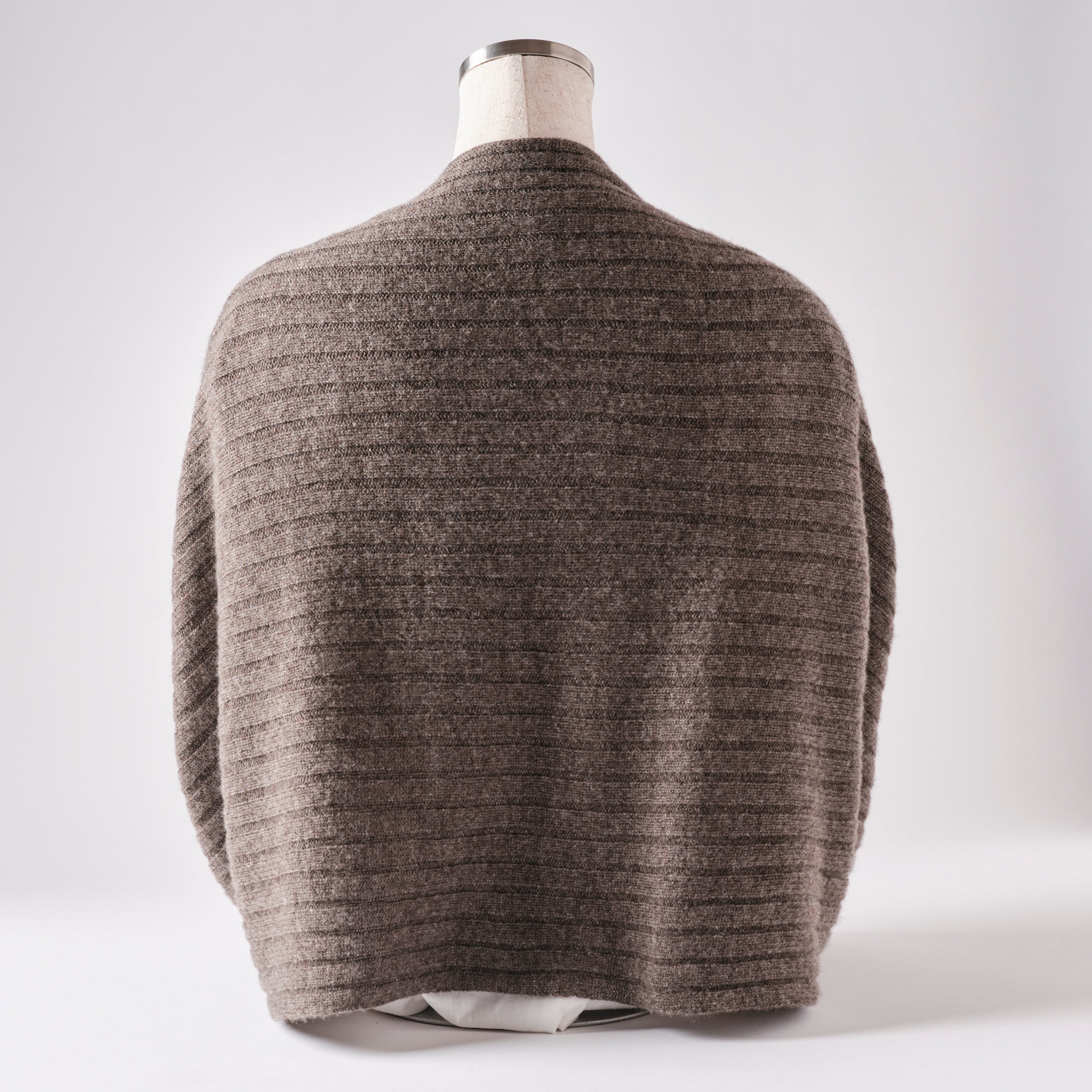 Cashmere Stole “Helsinki” - Dark Brown × Red × Bordeaux