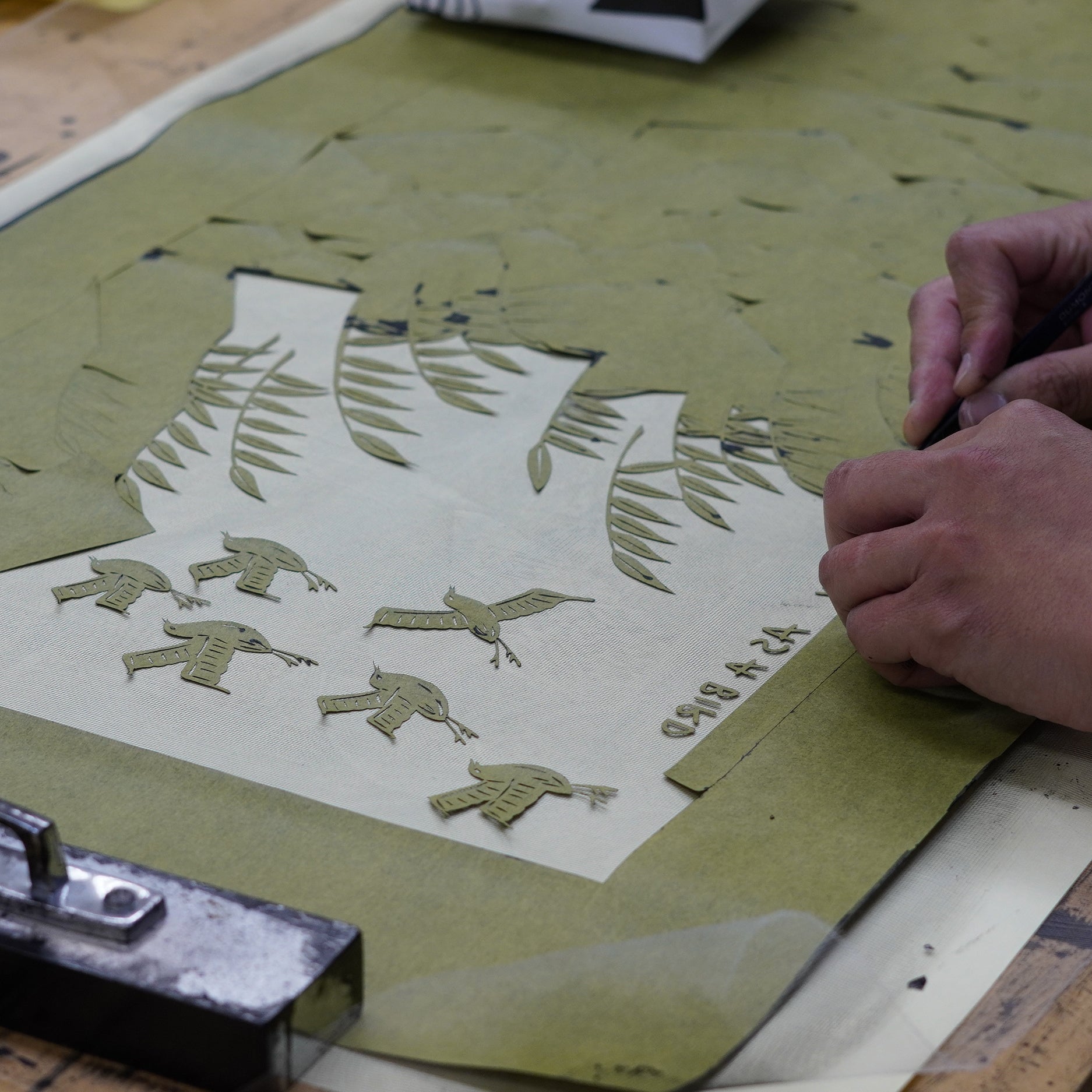 Tenugui "Tokyo" (Japanese Hand Towel) - Light Blue