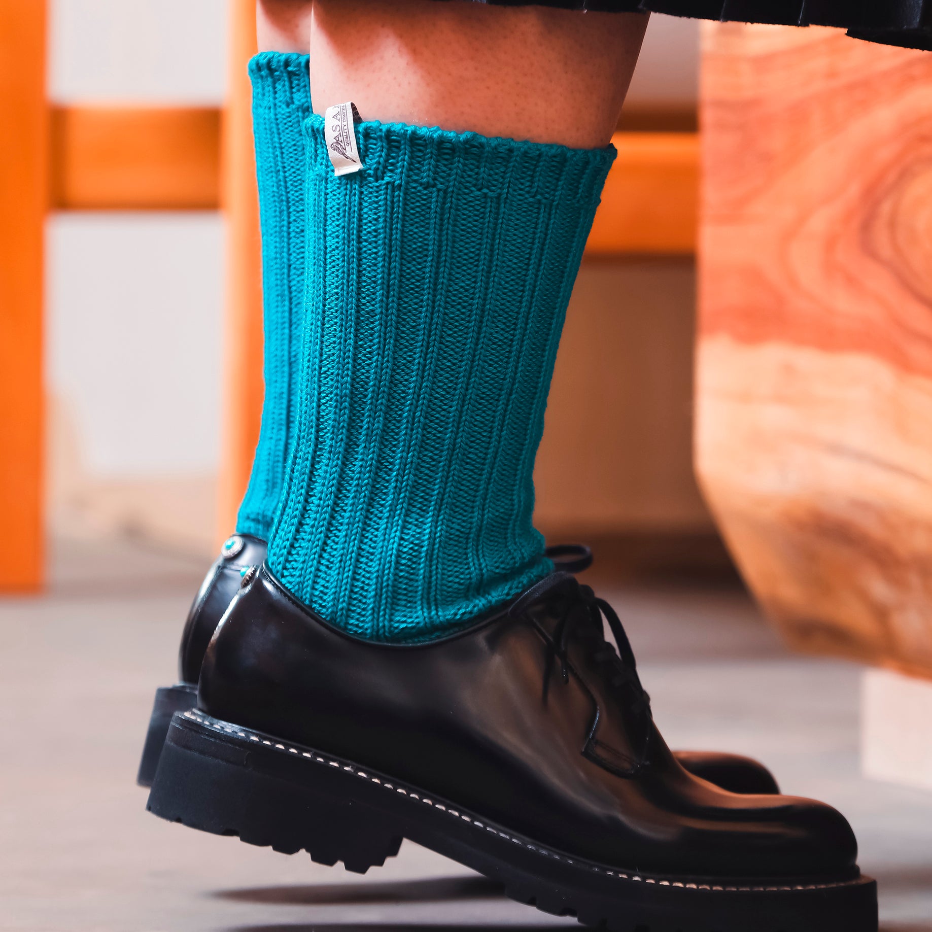Low Gauge Socks “Valencia” S(22-24cm) - Turquoise