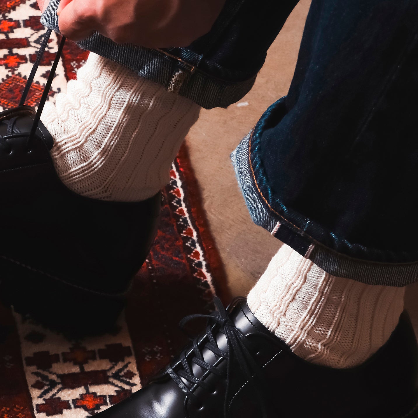 Low Gauge Socks “Valencia” M(25-27cm) - Ivory