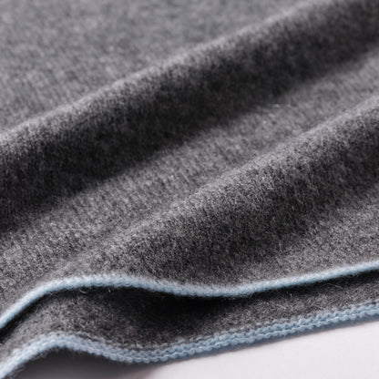 Cashmere Scarf  “Berlin” - Grey × Light Blue