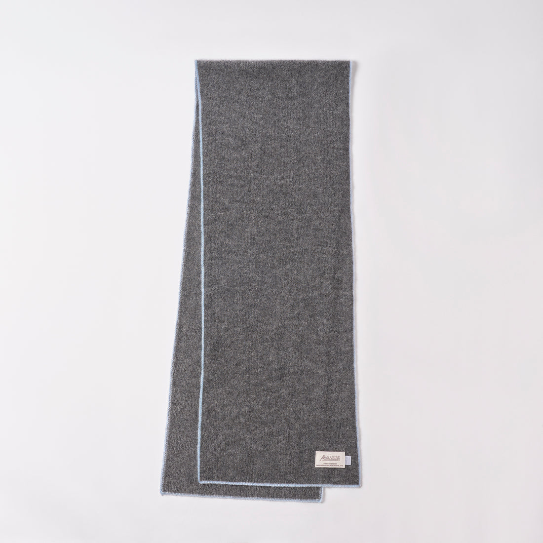 Cashmere Scarf  “Berlin” - Grey × Light Blue