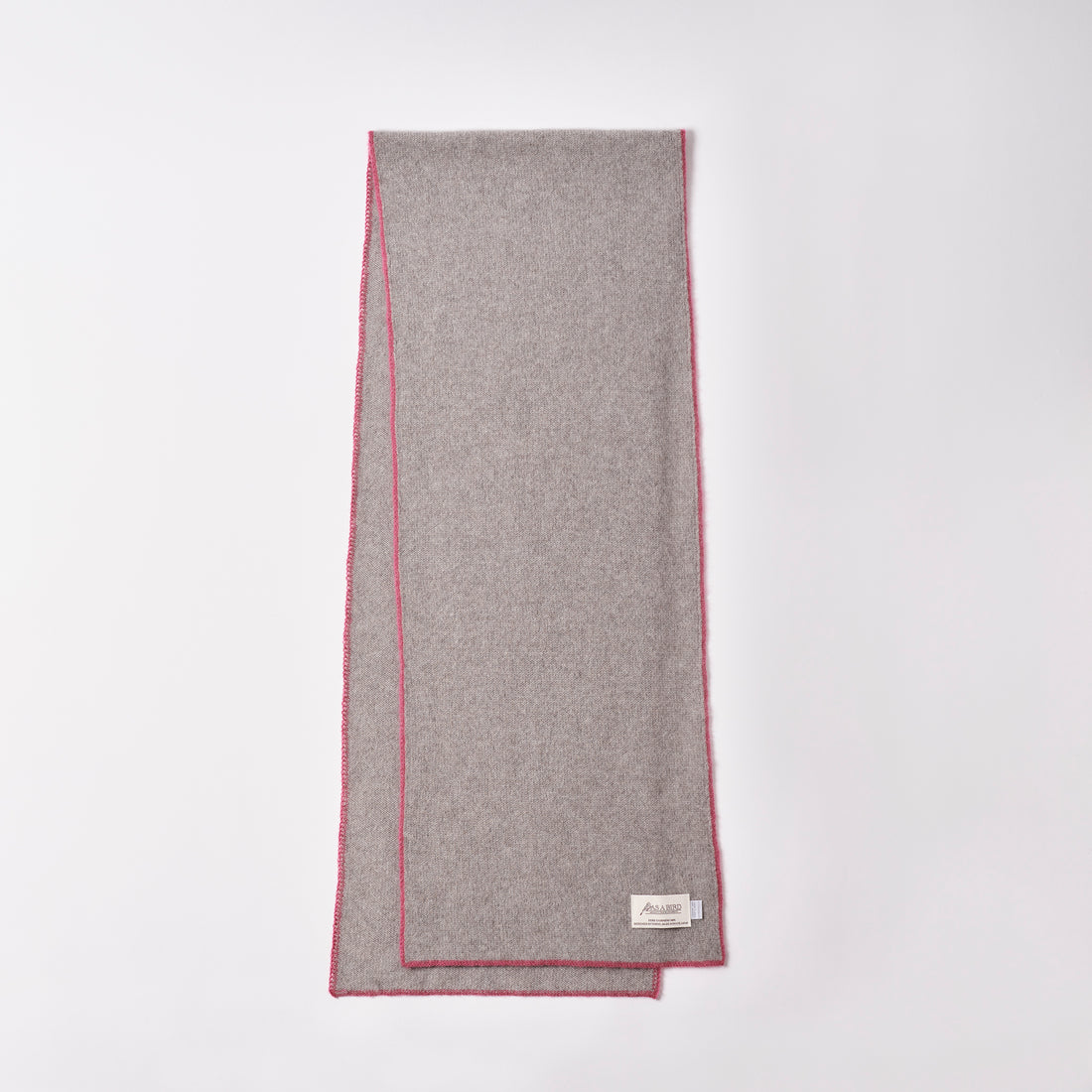 Cashmere Scarf  “Berlin” - Light Grey × Pink