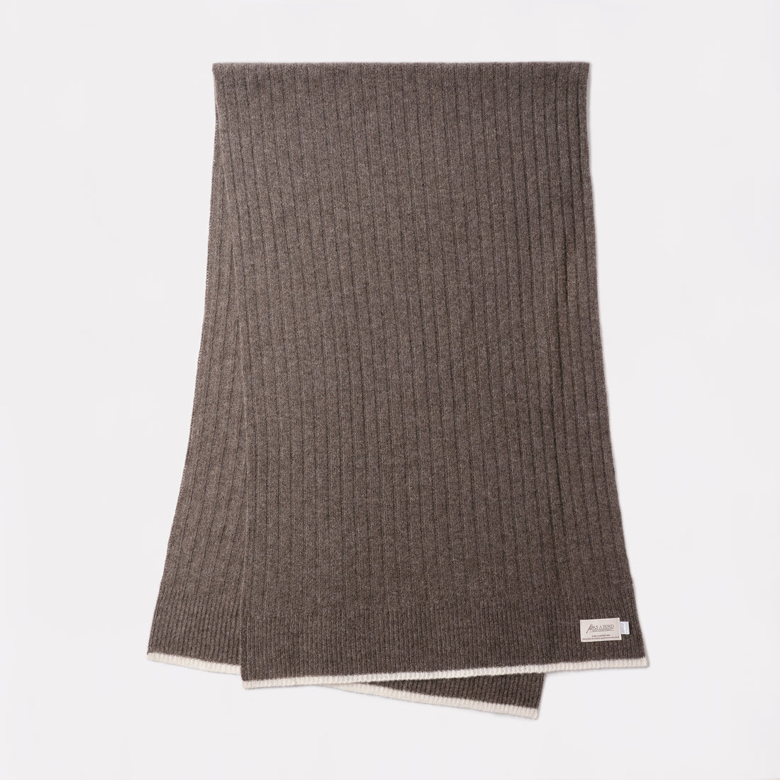 Cashmere Stole  “Helsinki” - Dark Brown × White
