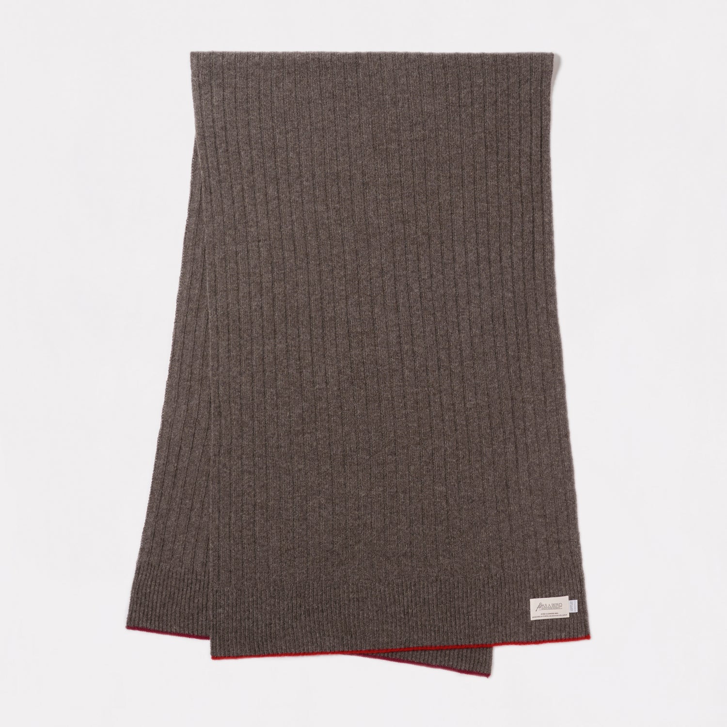 Cashmere Stole  “Helsinki” - Dark Brown × Red × Bordeaux