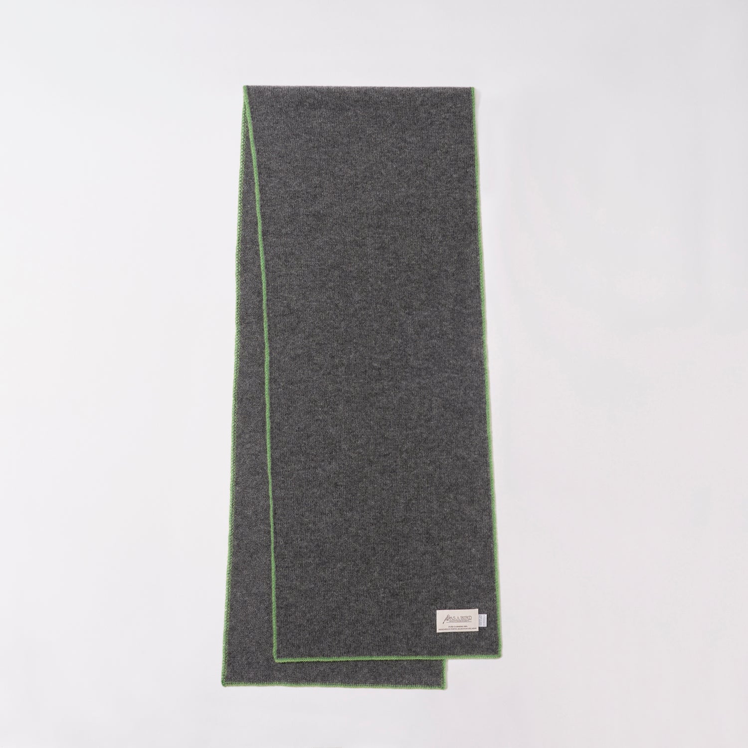Cashmere Scarf  “Berlin” - Dark Grey × Green