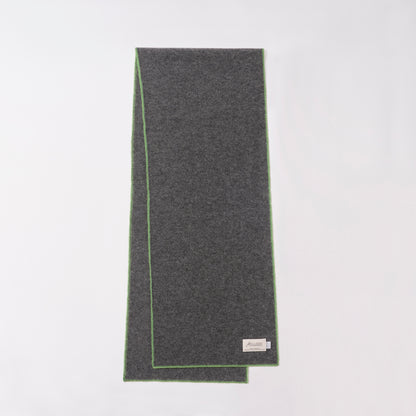 Cashmere Scarf  “Berlin” - Dark Grey × Green