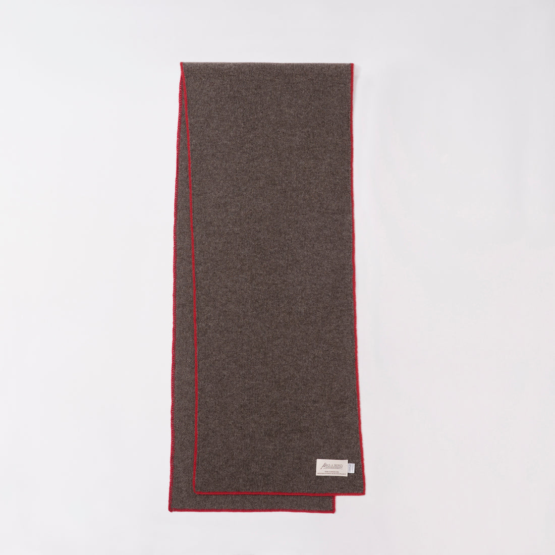Cashmere Scarf “Berlin” - Dark Brown × Red
