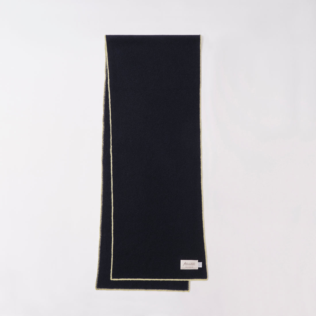 Cashmere Scarf  “Berlin” - Navy × Lime
