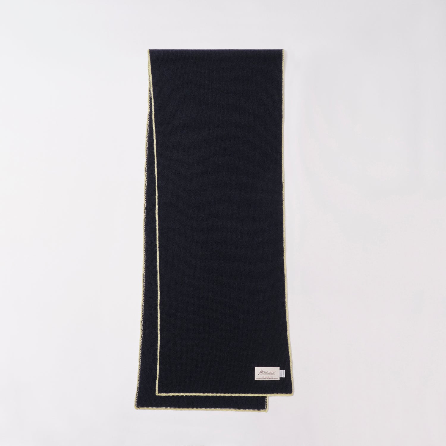 Cashmere Scarf  “Berlin” - Navy × Lime