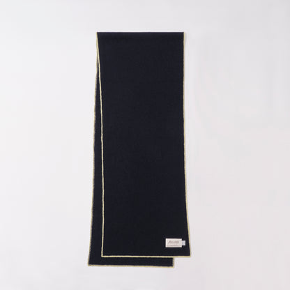 Cashmere Scarf  “Berlin” - Navy × Lime