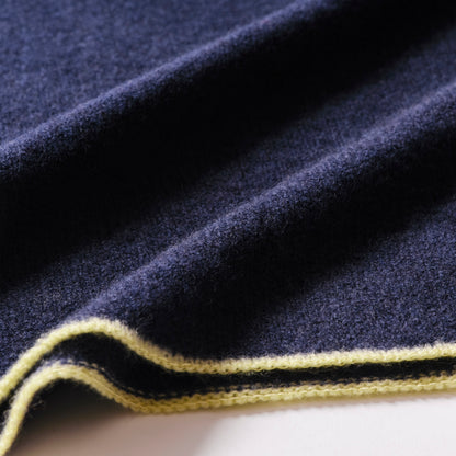 Cashmere Scarf  “Berlin” - Navy × Lime
