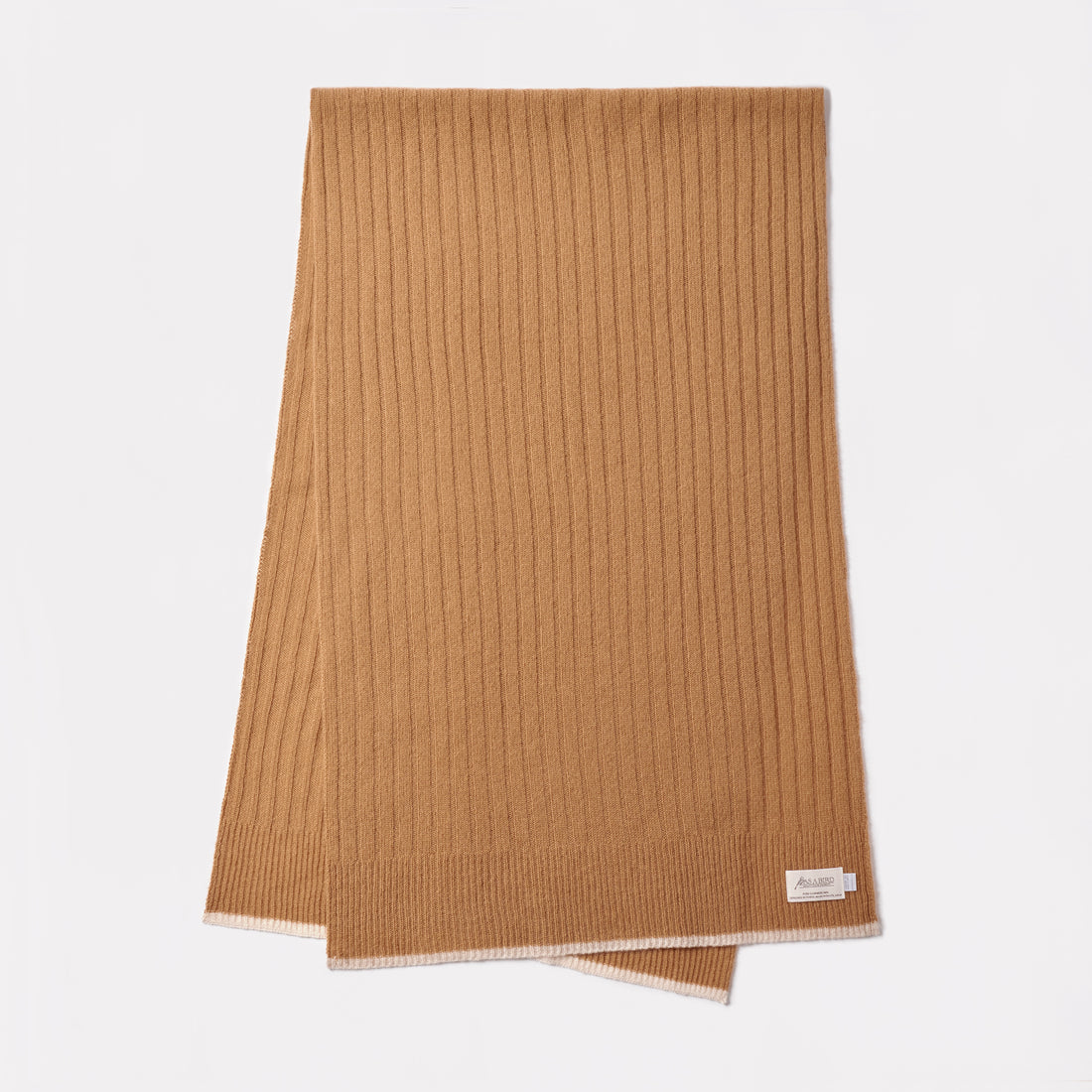 Cashmere Stole  “Helsinki” - Camel × White