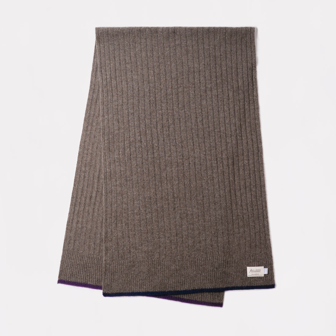 Cashmere Stole  “Helsinki” - Dark Brown × Navy × Purple