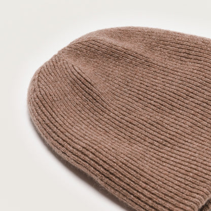 Wool Cashmere Beanie “Seattle” - Light Brown