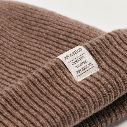 Wool Cashmere Beanie “Seattle” - Light Brown