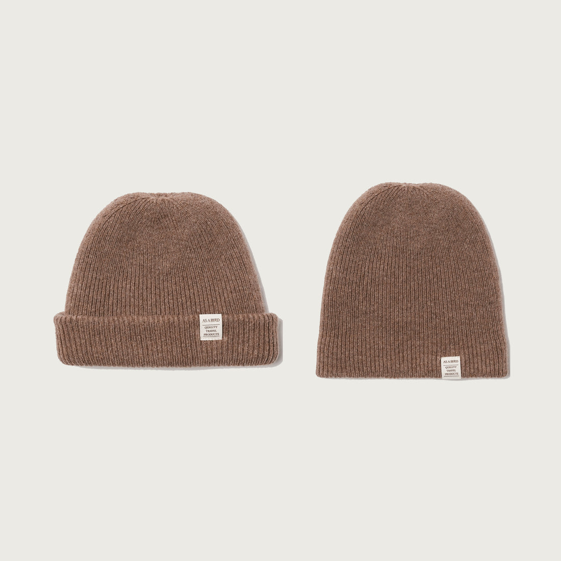 Wool Cashmere Beanie “Seattle” - Light Brown